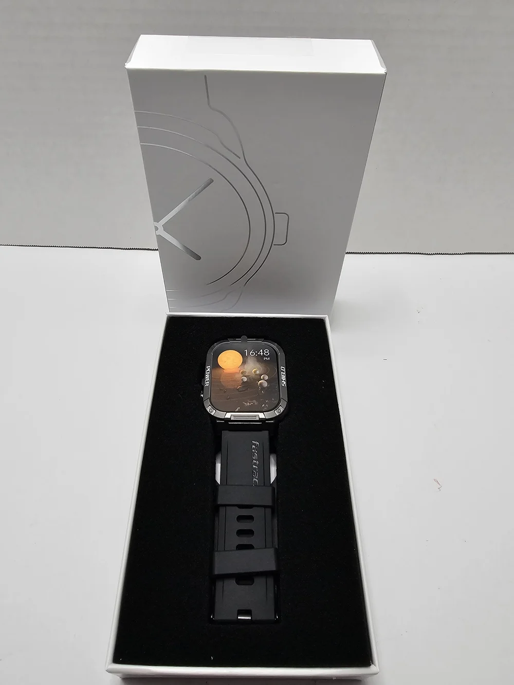 Black Tactical Smartwatch with Silicone Strap